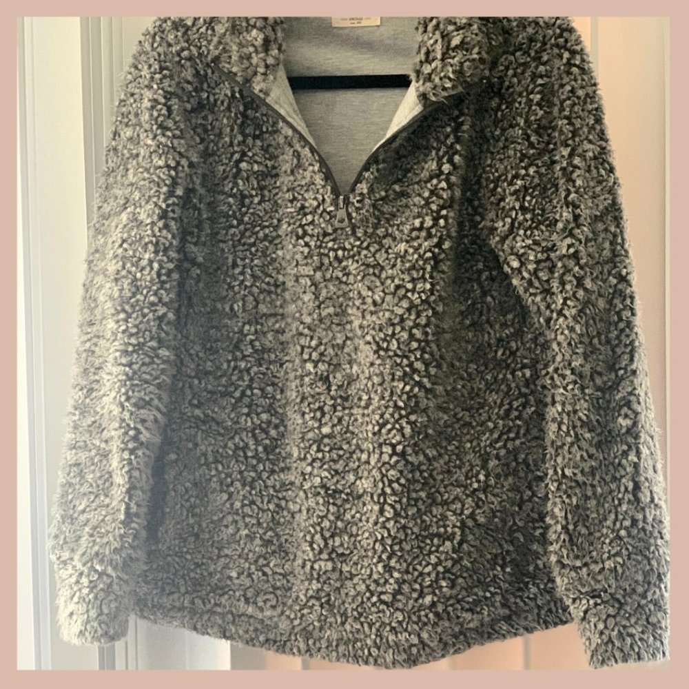 Half Zip Teddy Sweater